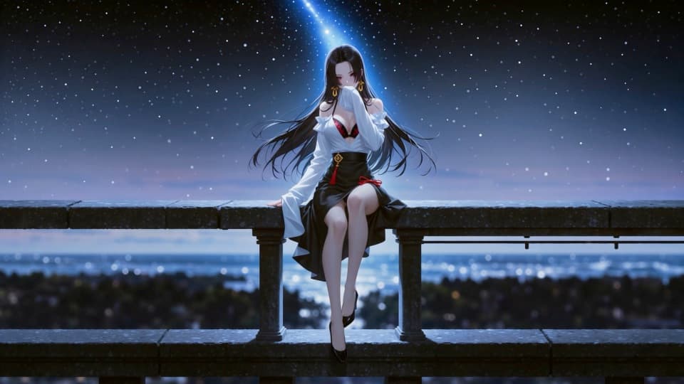 boa hancock starry night sky one — Anime live wallpaper for Mac