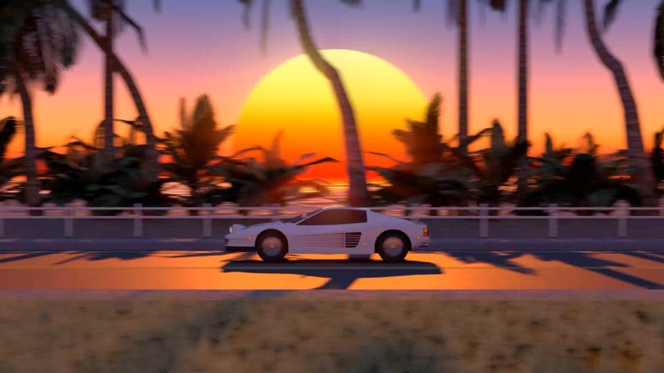 synthwave driving car.3840x2160 — Cars live wallpaper for Mac
