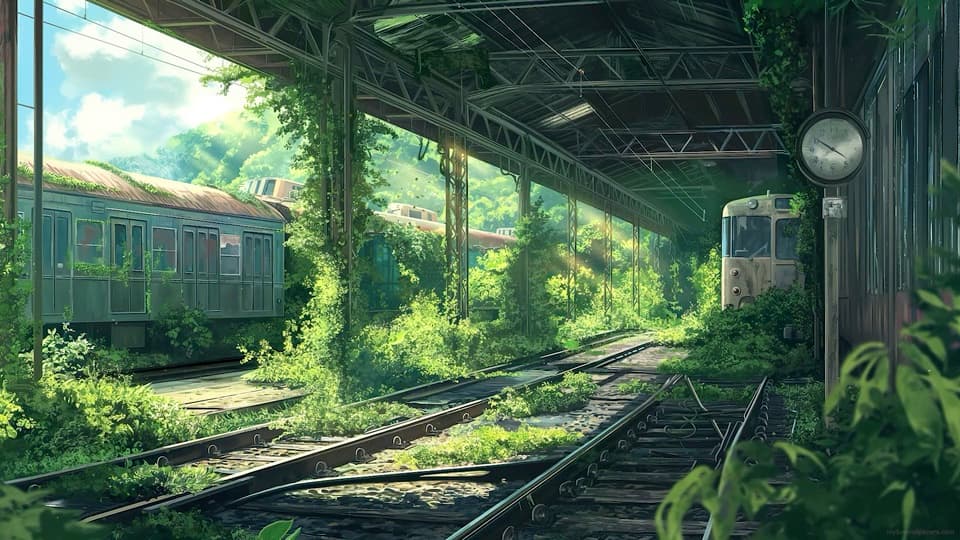 Abondened Train Station — Nature live wallpaper for Mac