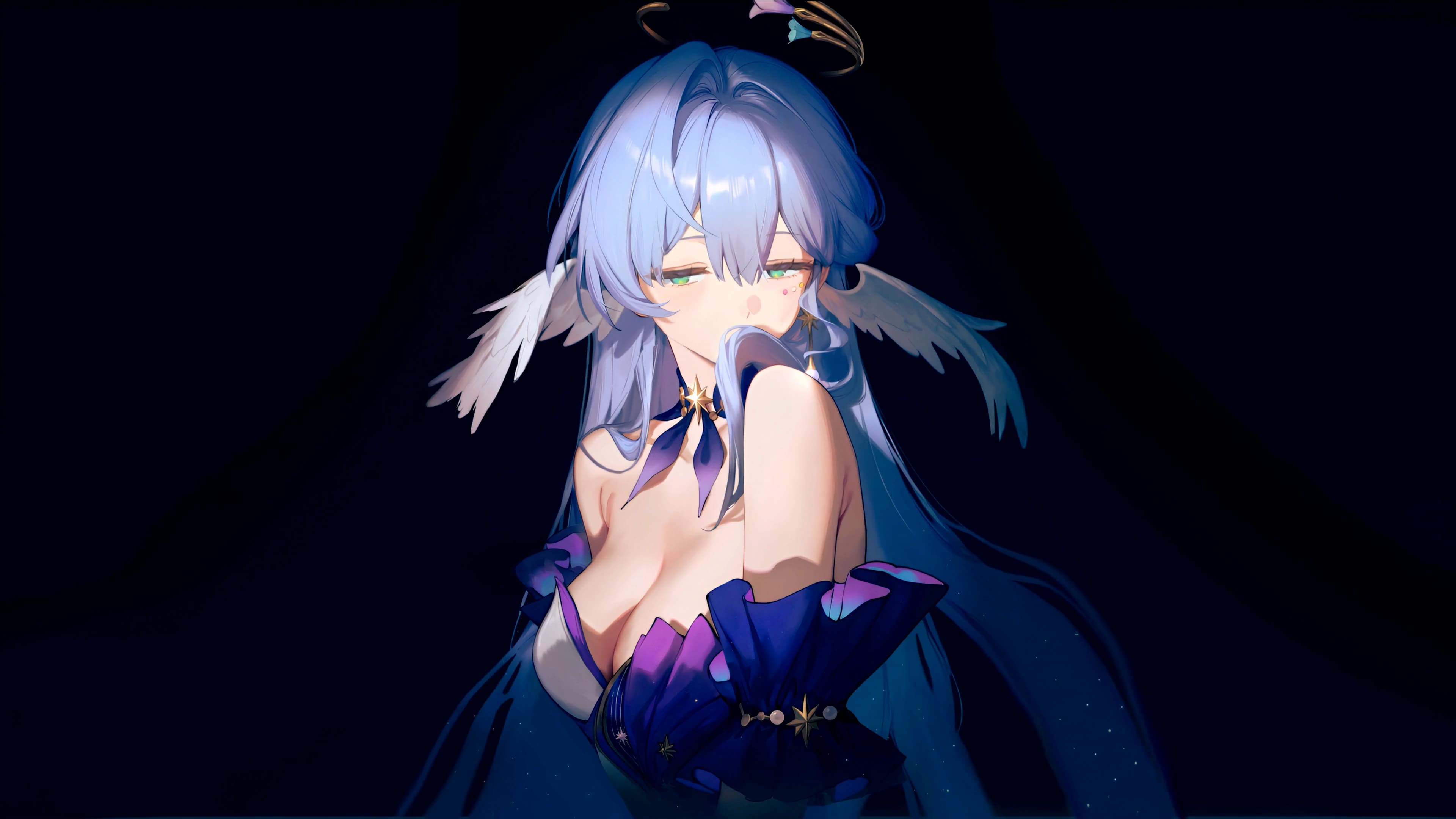 Blue-Haired Anime Idol — Anime live wallpaper for Mac