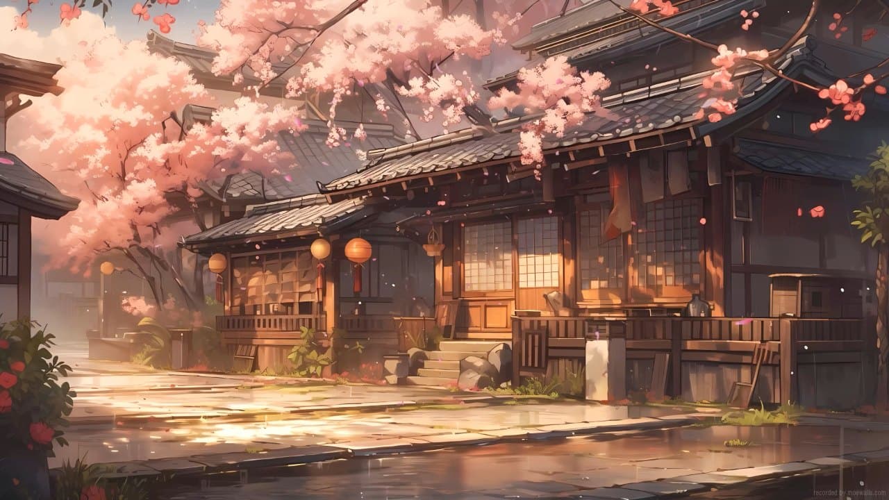 Cherry Blossom Townhouse — Nature live wallpaper for Mac