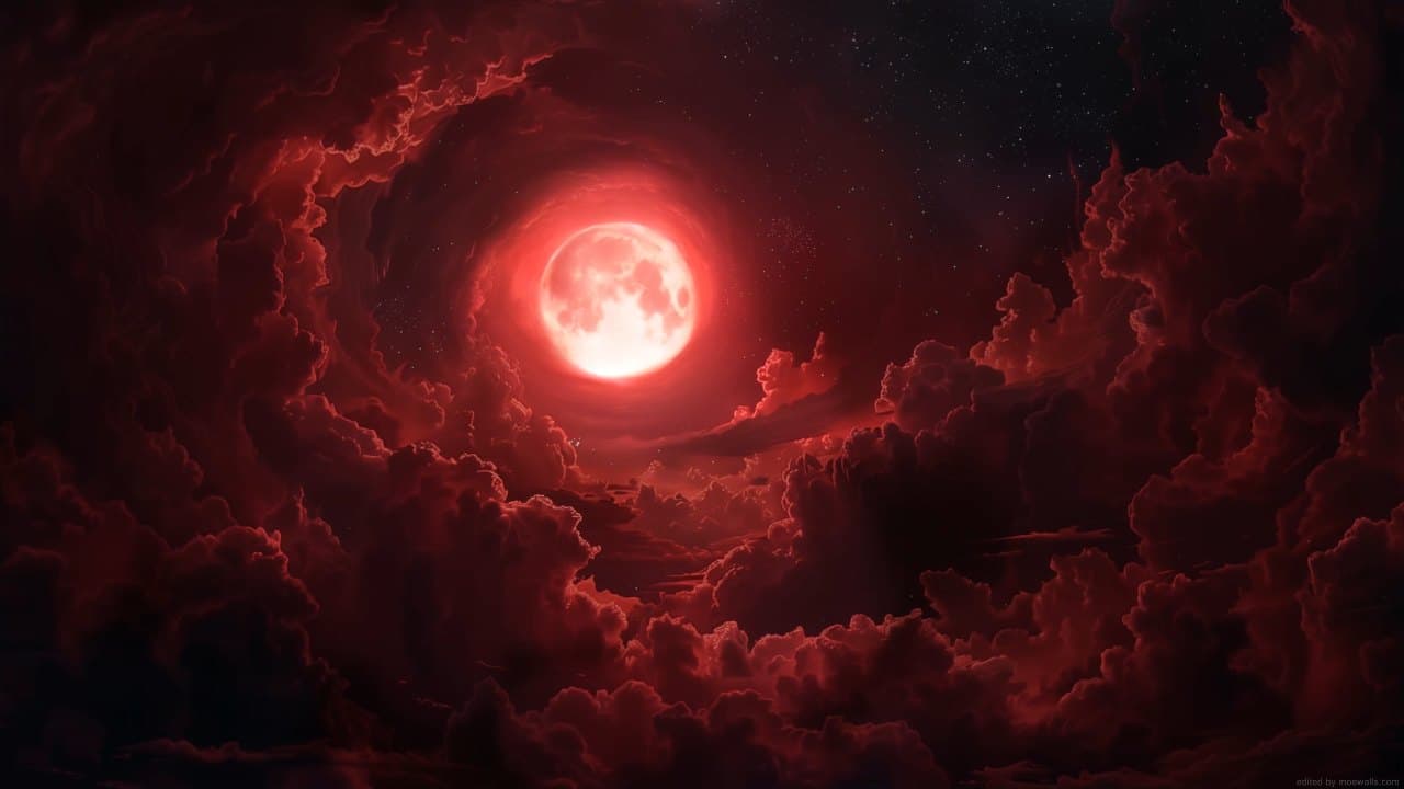 Crimson Moonlit Sky — Space live wallpaper for Mac