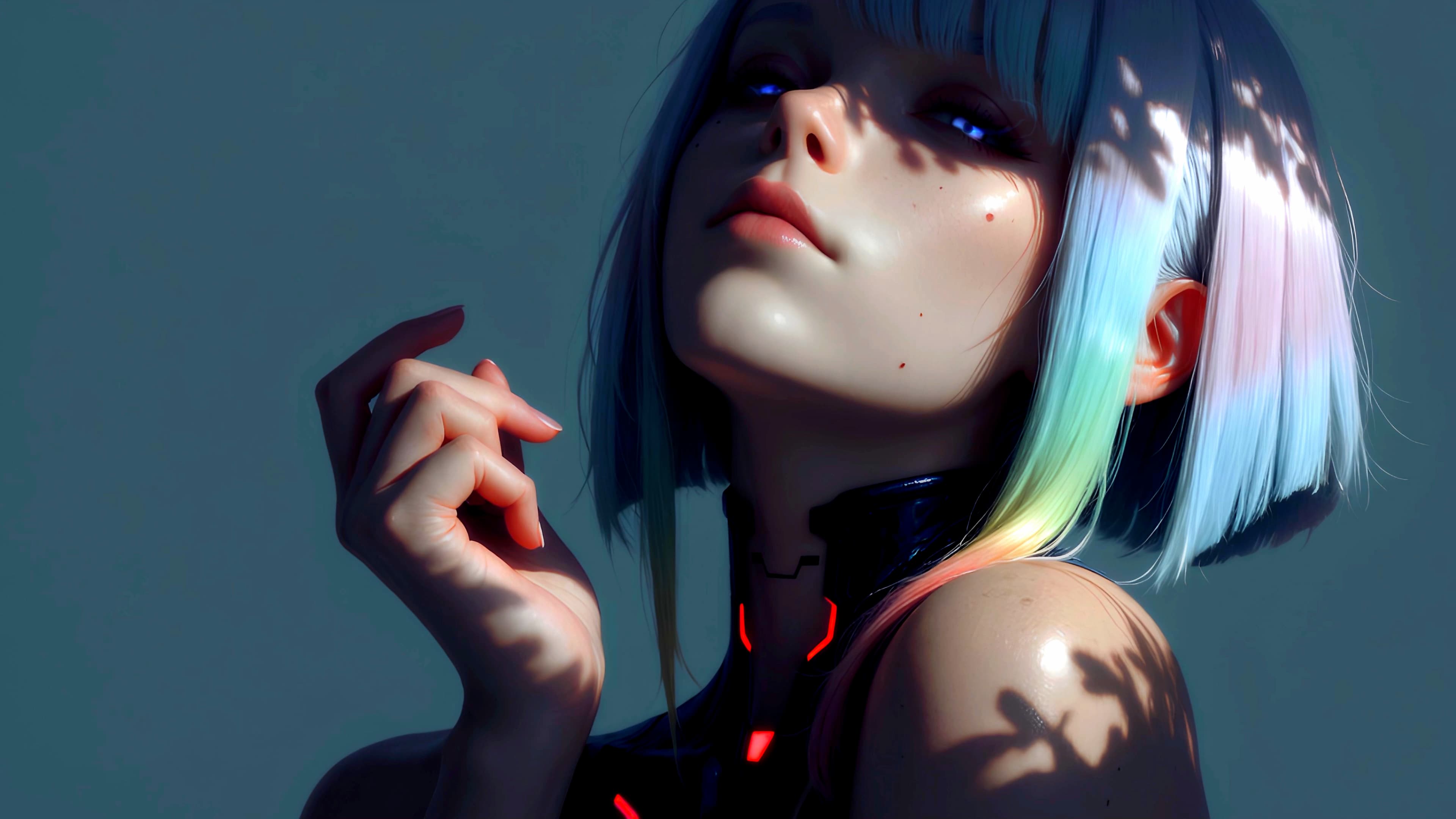 Cyber Anime Portrait — Sci-fi live wallpaper for Mac