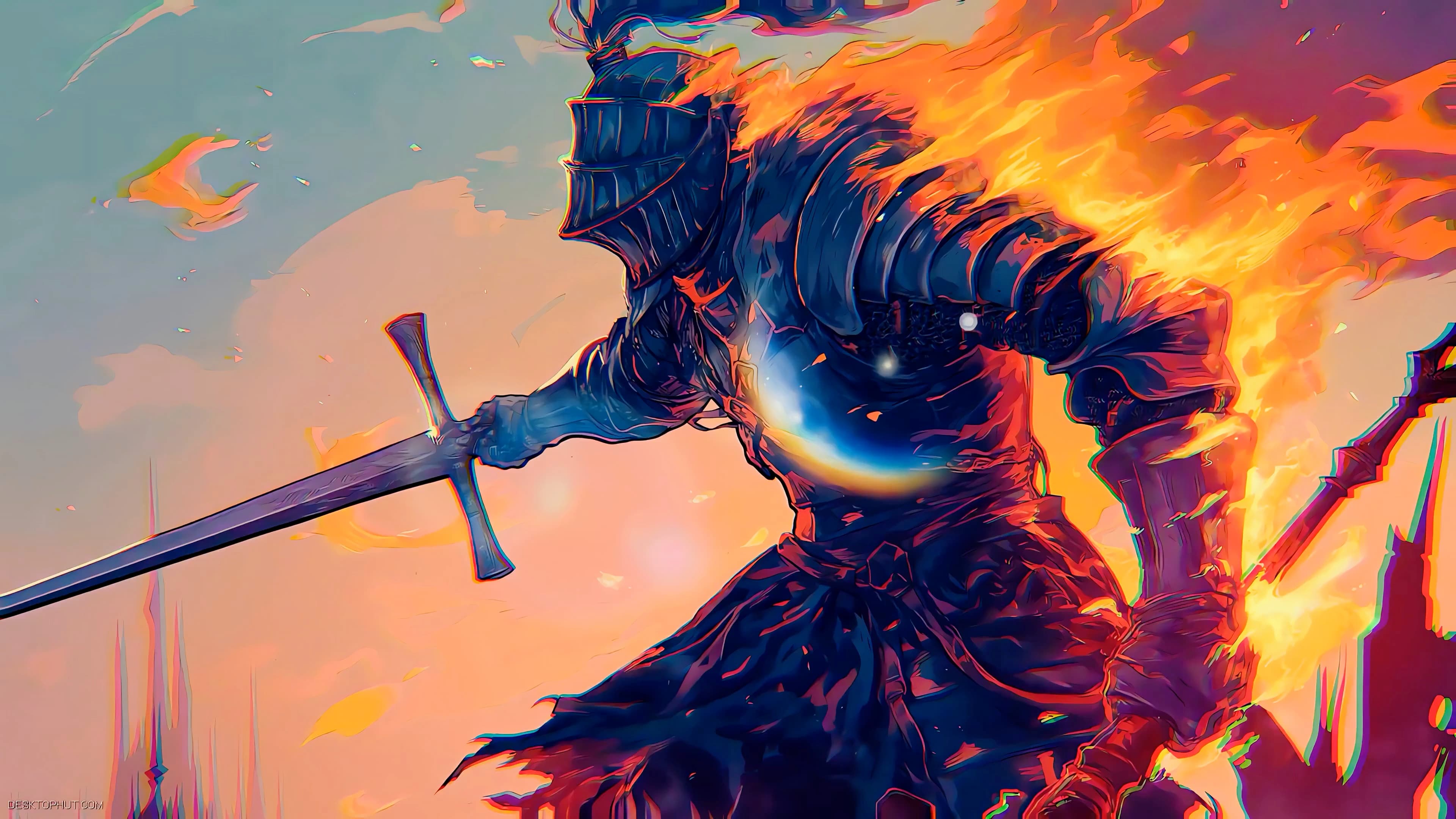 Dark Souls Burning Warrior — Video Games live wallpaper for Mac