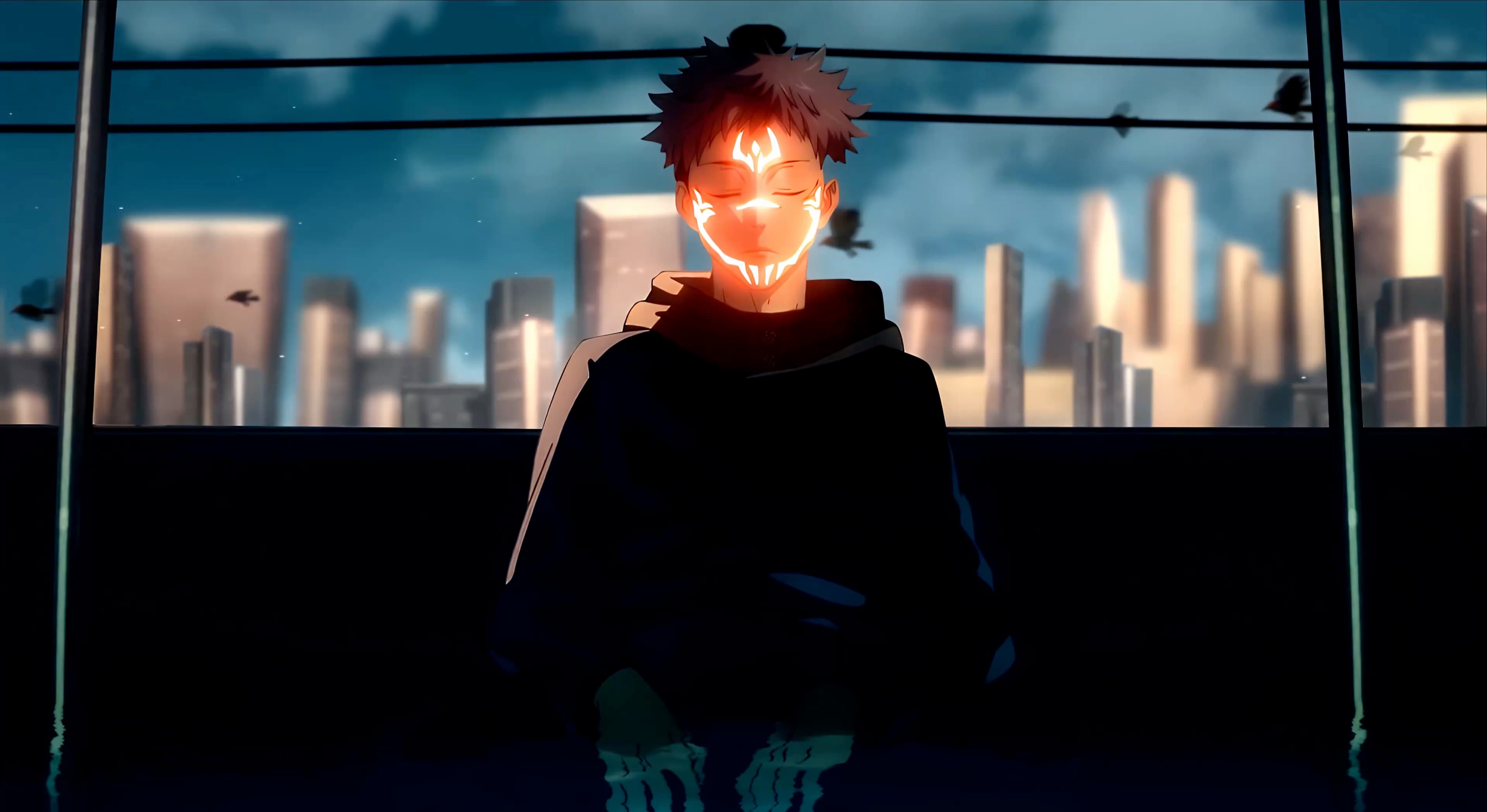 Demon Boy City View — Anime live wallpaper for Mac