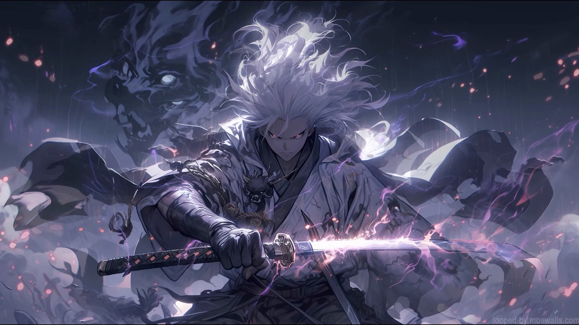 Dragon Samurai Anime Boy — Anime live wallpaper for Mac