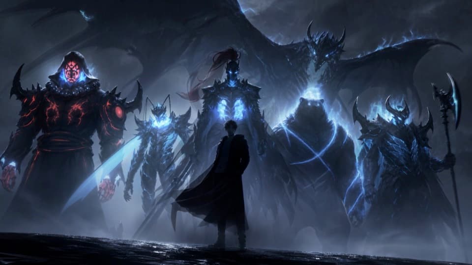 sung jinwoo shadow army solo leveling — Anime live wallpaper for Mac