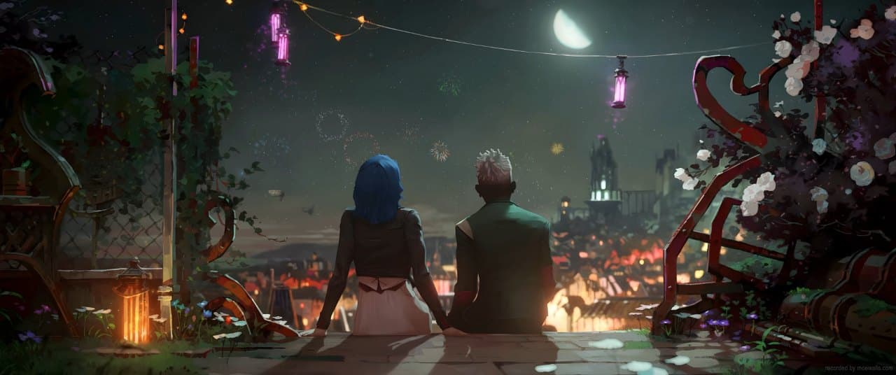 Ekko and Powder At Dusk — Anime live wallpaper for Mac