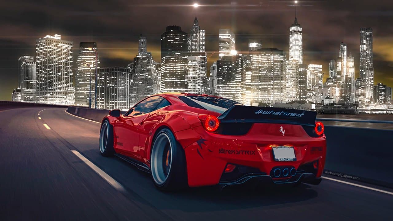 Ferrari 458 Spider Skyline — Cars live wallpaper for Mac