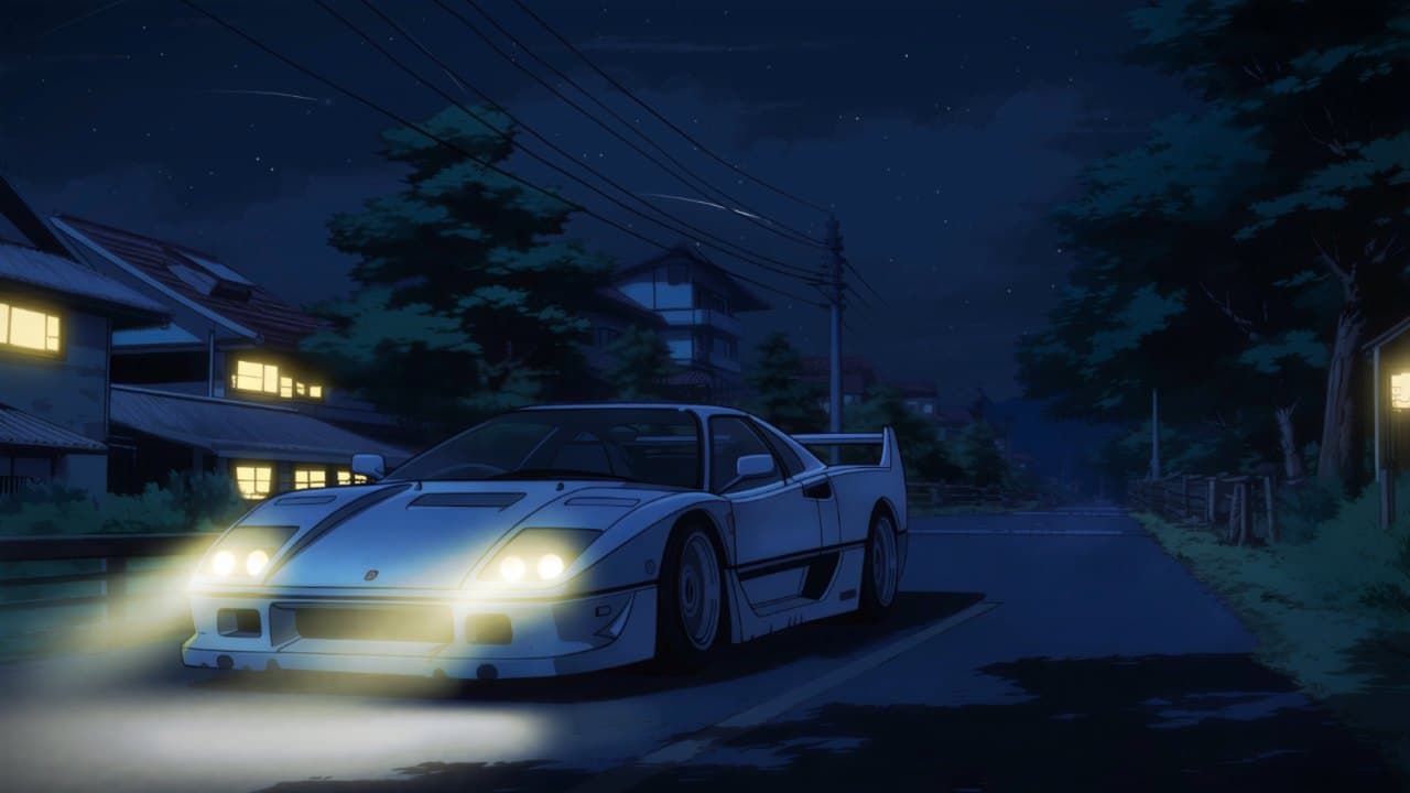 Ferrari F40 Night Run — Cars live wallpaper for Mac