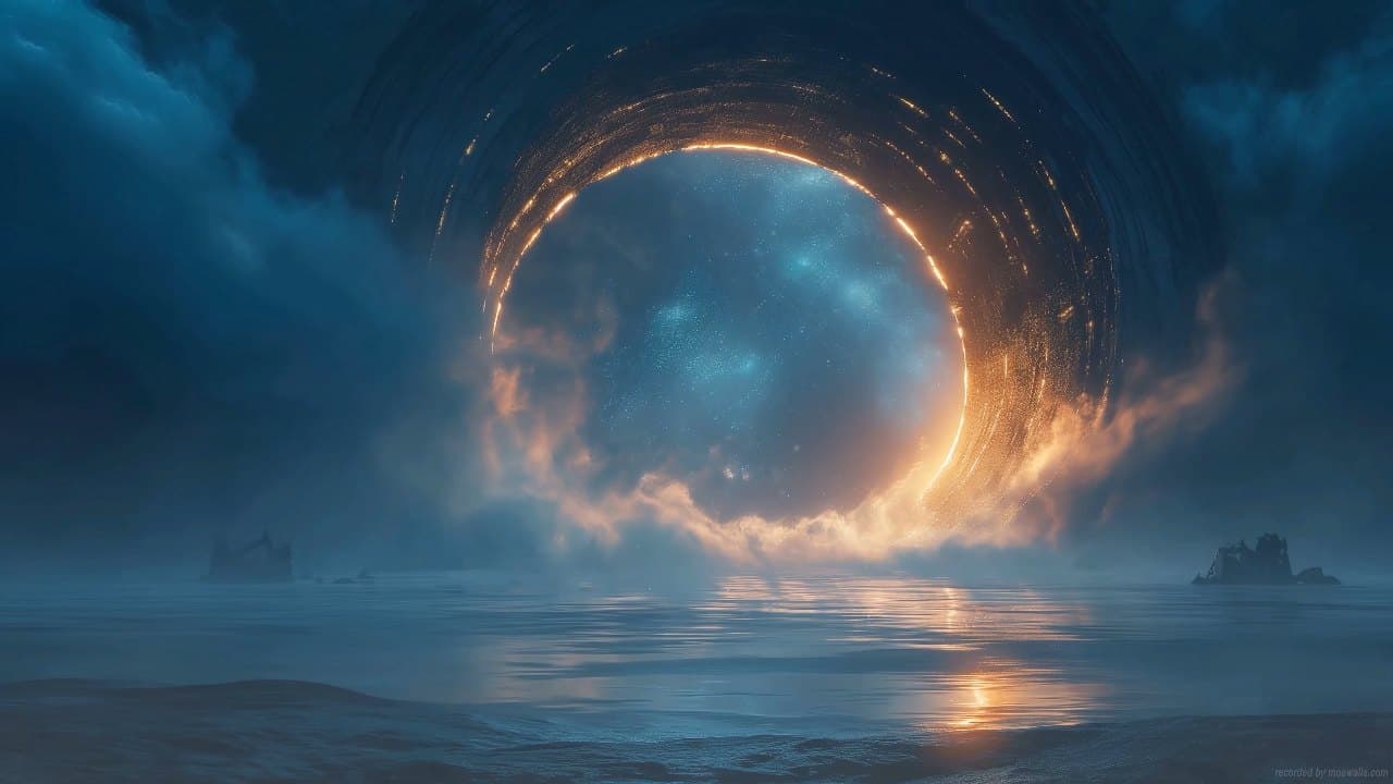 Fiery Ocean Portal — Space live wallpaper for Mac