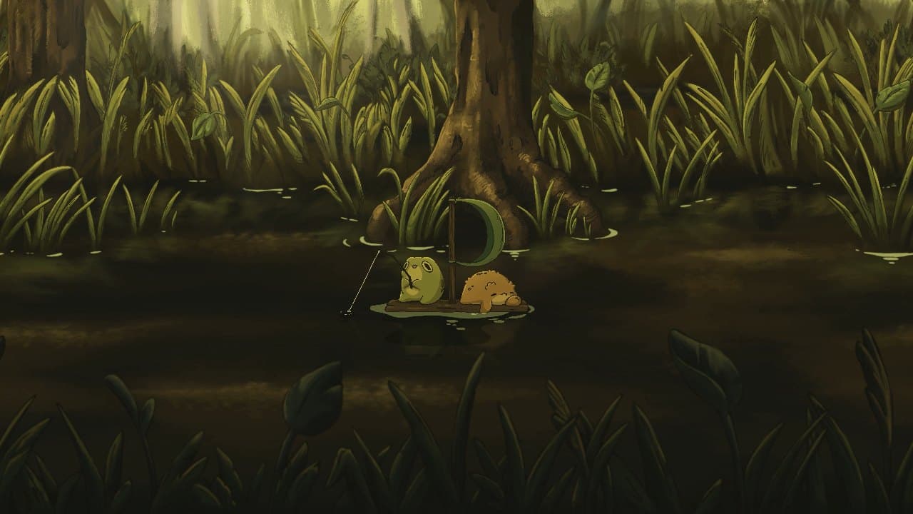 Frogs Fishing At Dusk — Nature live wallpaper for Mac