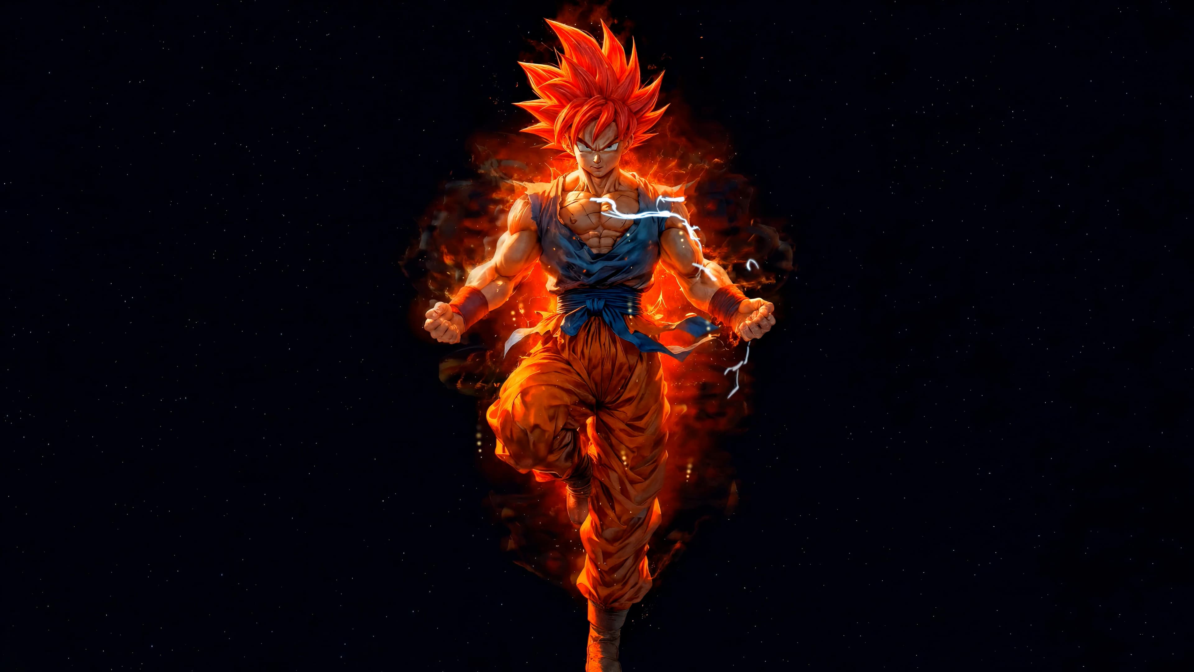 Goku Crimson Aura — Anime live wallpaper for Mac