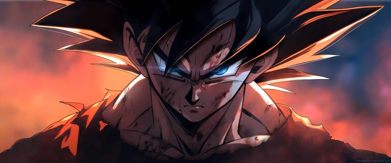 Goku Fiery Stare — Anime live wallpaper for Mac