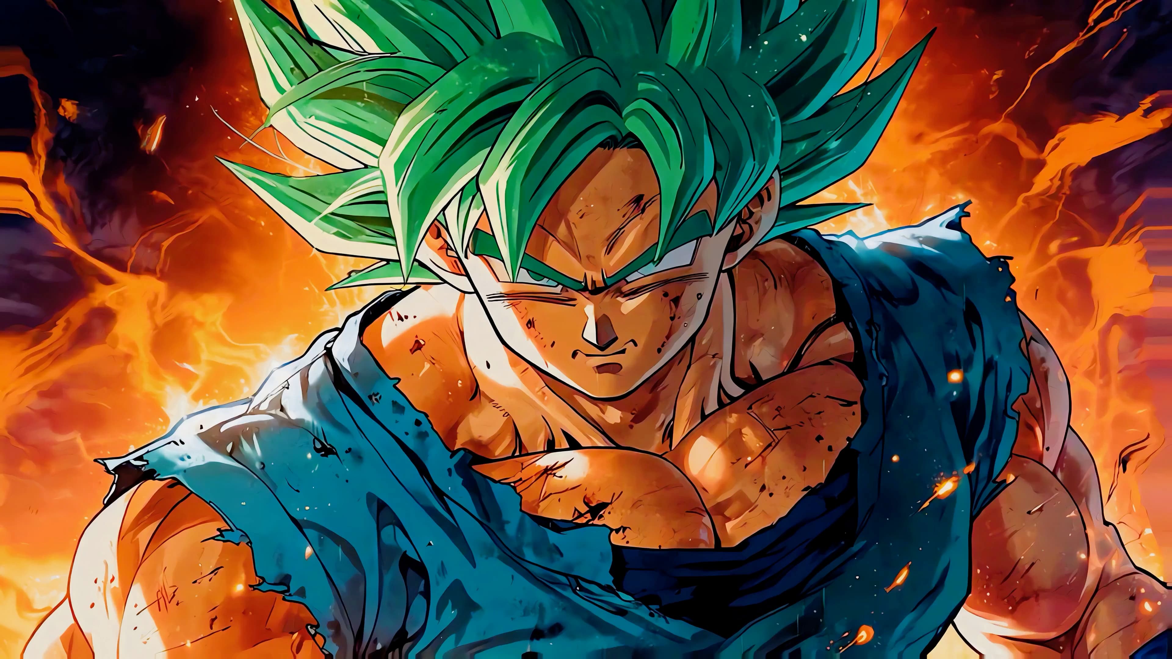 Goku Green Aura — Anime live wallpaper for Mac