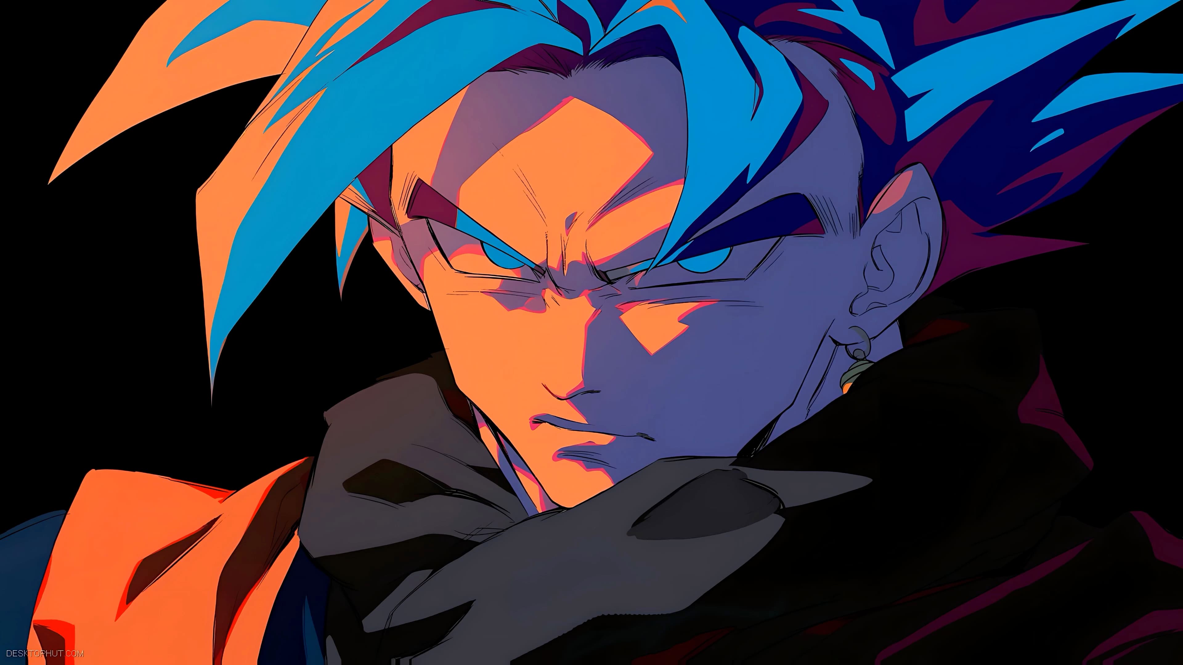 Goku Intense Gaze — Anime live wallpaper for Mac