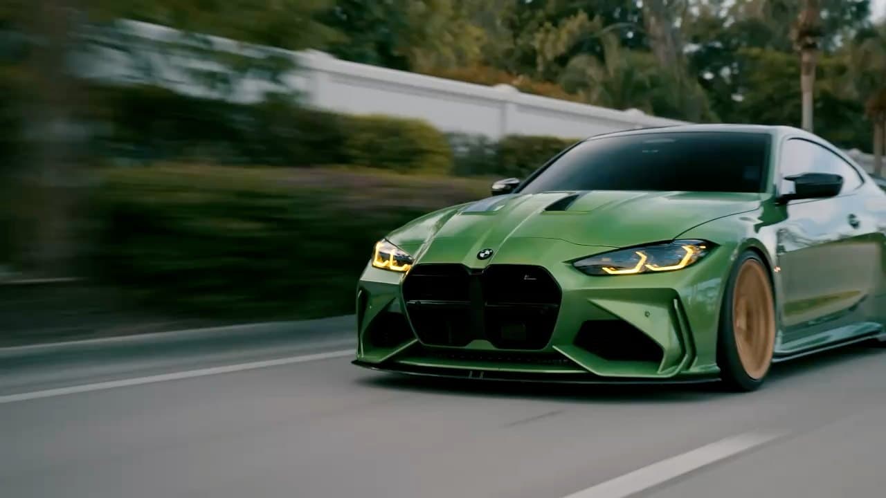 Green Bmw Sunset — Cars live wallpaper for Mac