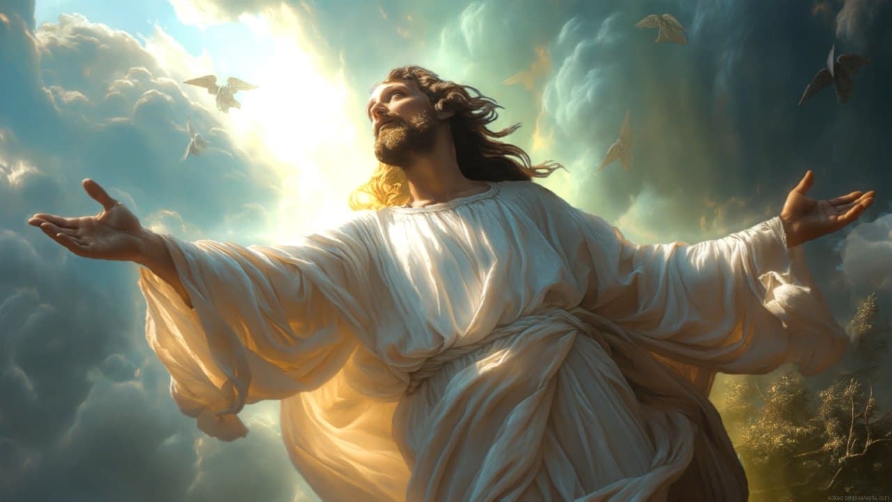 Jesus in Heavenly Light — Fantasy live wallpaper for Mac