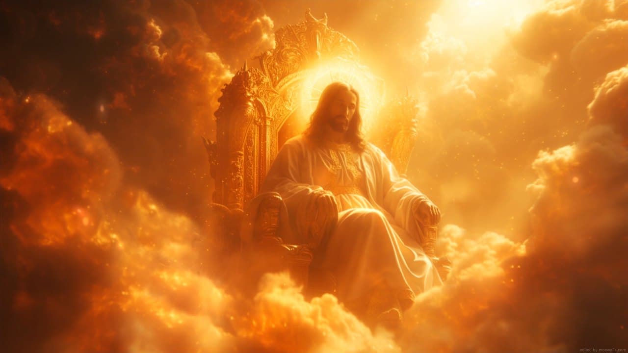 Jesus on A Golden Throne — Fantasy live wallpaper for Mac