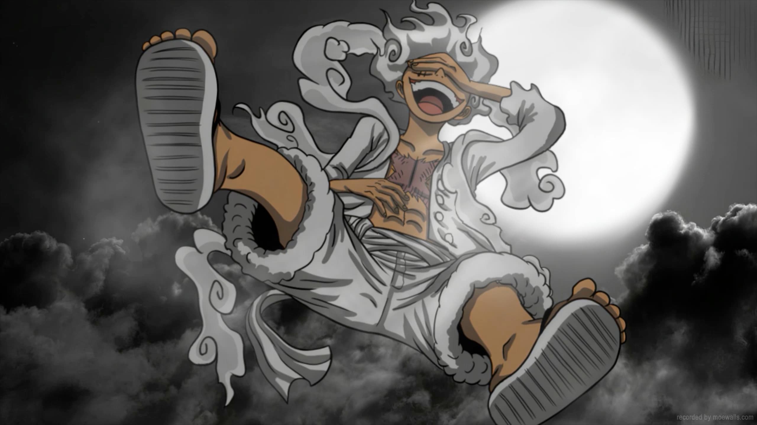 Luffy Gear 5 · Moonlit Night (One Piece) — Anime live wallpaper for Mac
