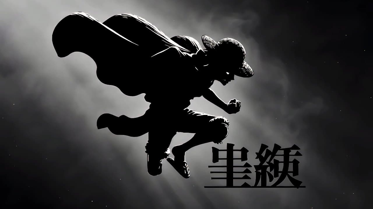 Luffy Monochrome Silhouette — Anime live wallpaper for Mac