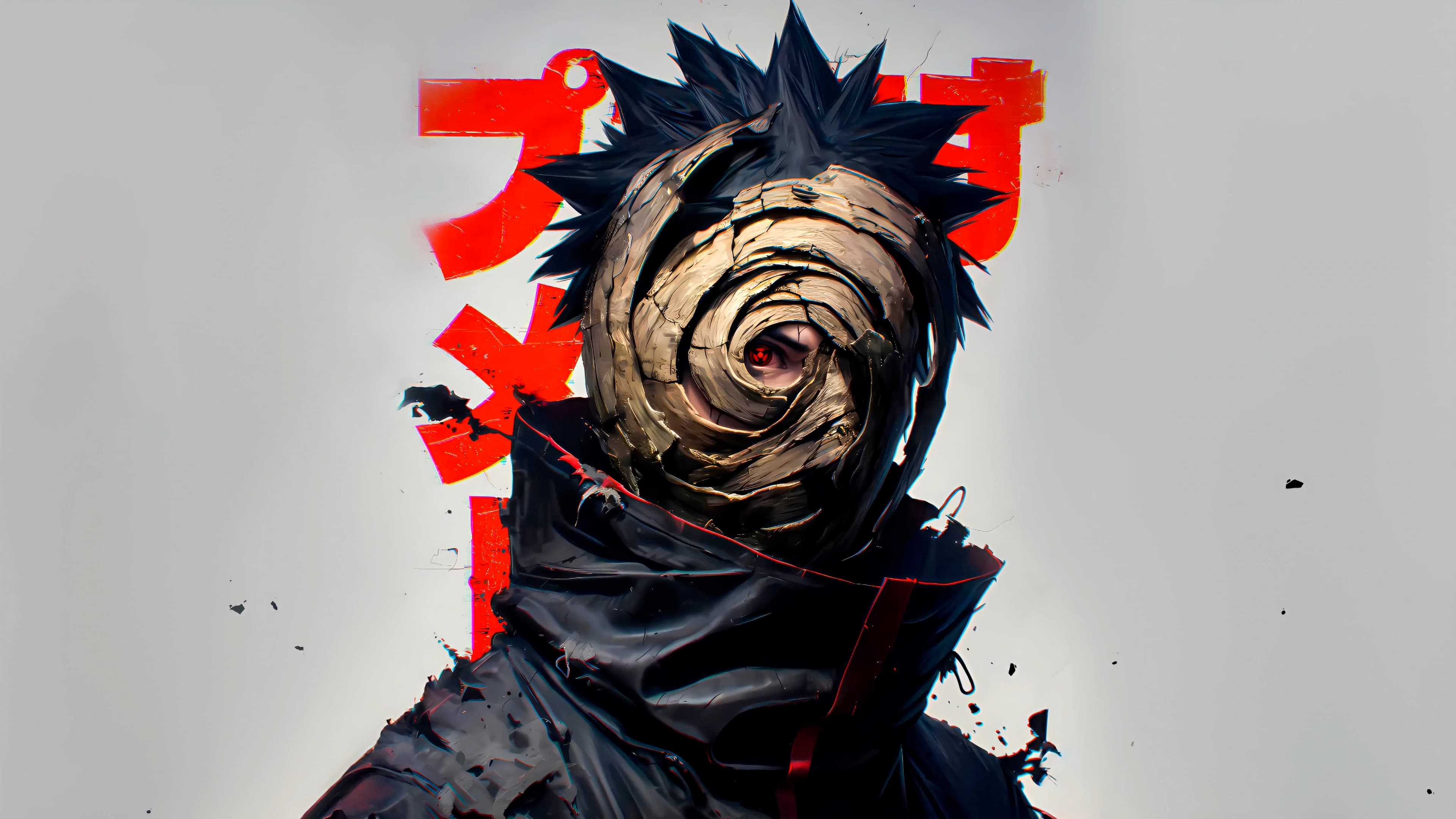 Masked Shinobi Portrait — Anime live wallpaper for Mac