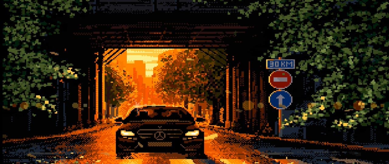 Mercedes-benz Sunset Drive — Cars live wallpaper for Mac