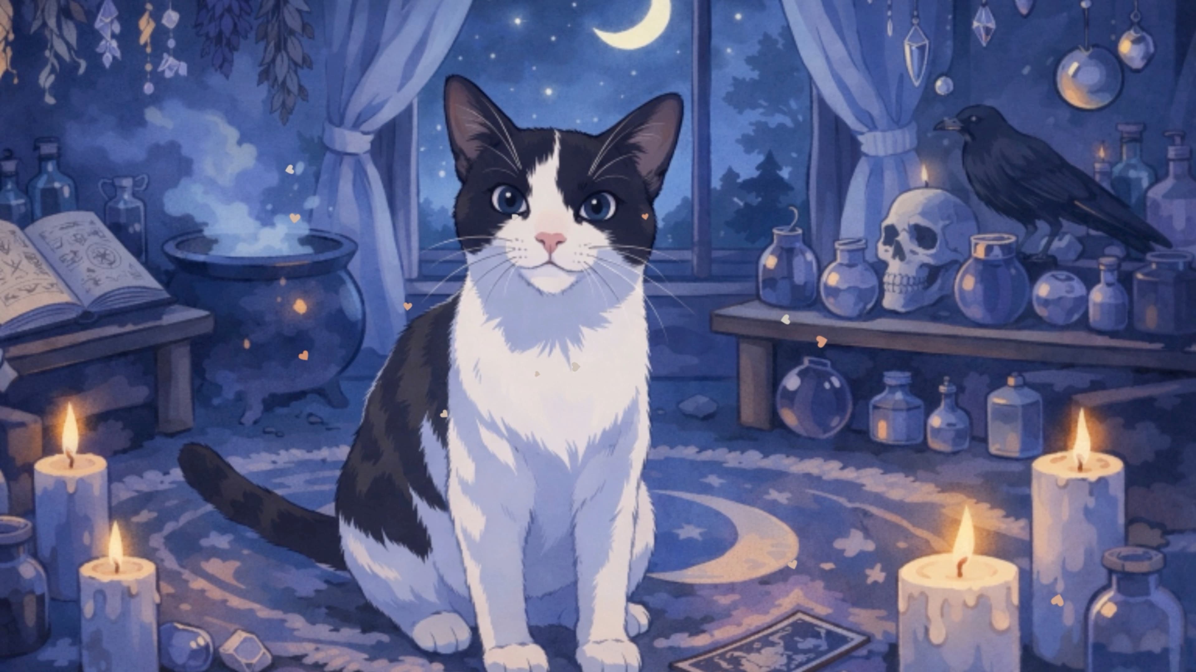 Midnight Magic Cat — Cats live wallpaper for Mac