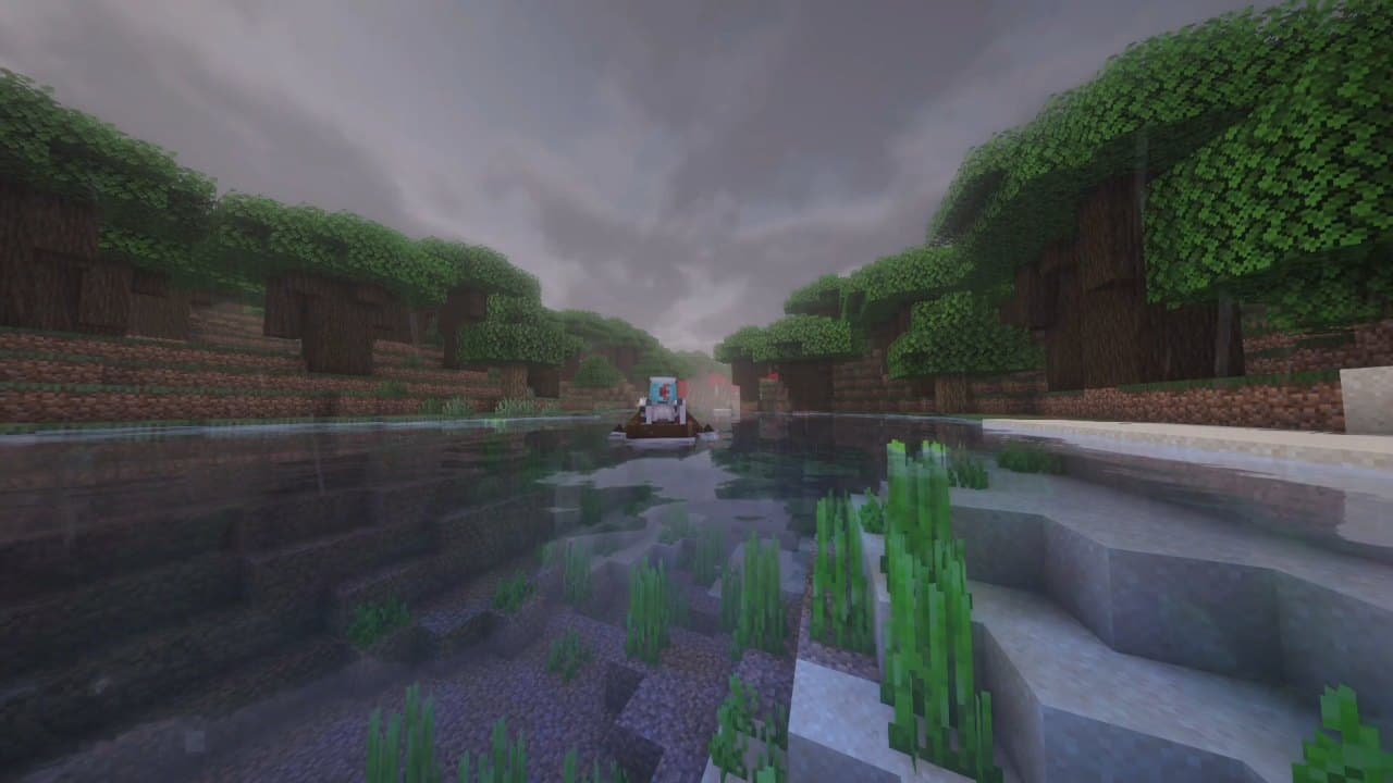 Minecraft River Boat — Video Games live wallpaper for Mac