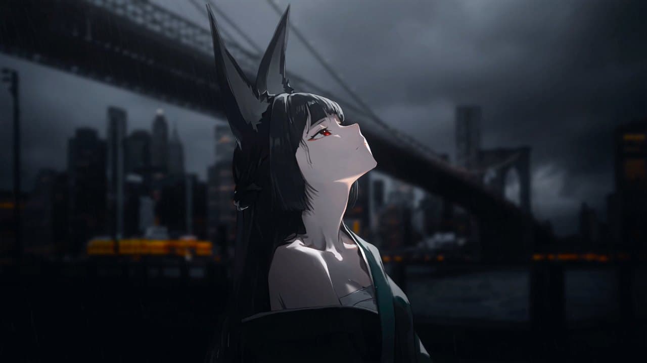Miyabi Under Gray Skies — Anime live wallpaper for Mac