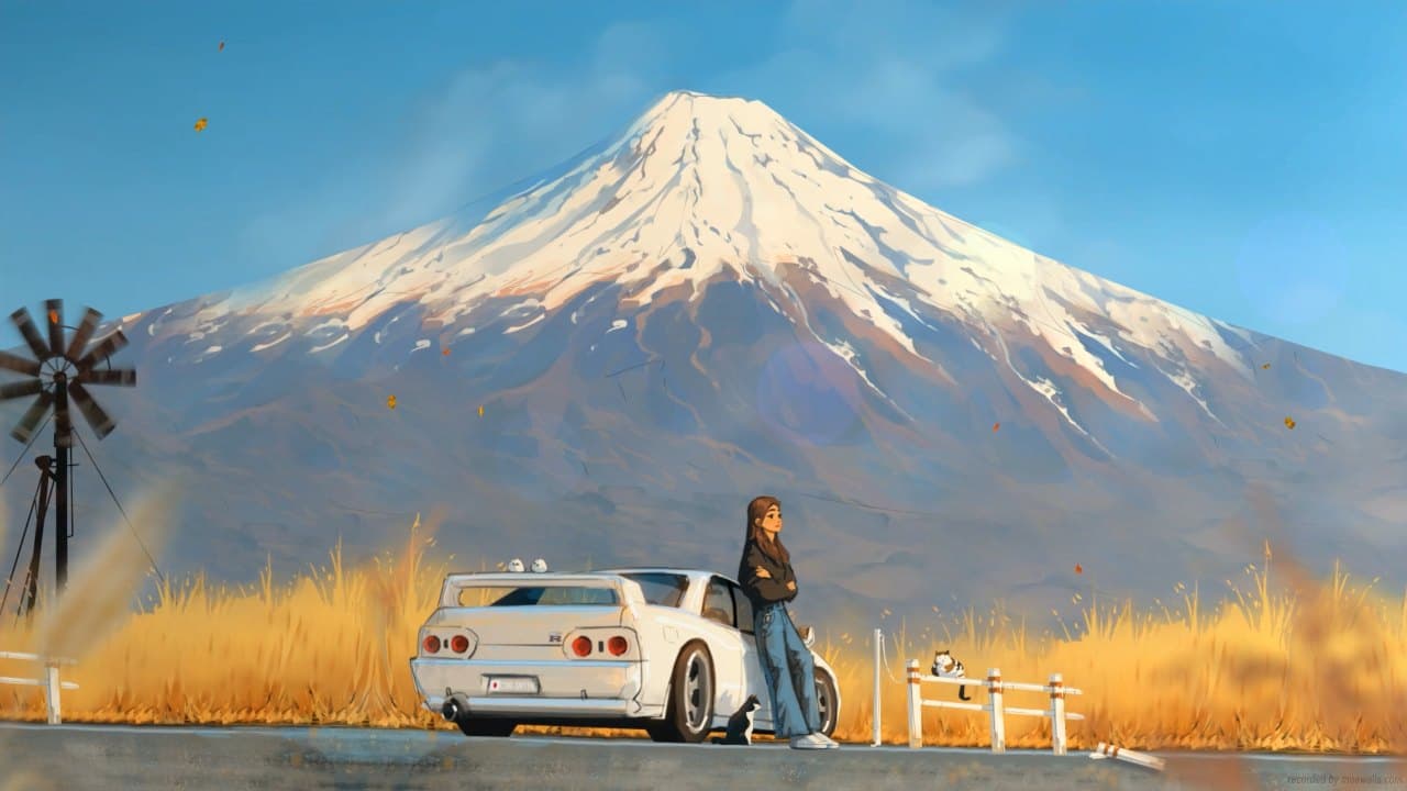 Mount Fuji Roadside — Nature live wallpaper for Mac