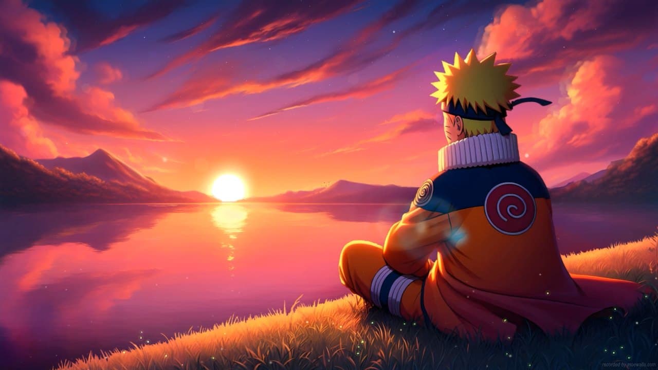 Naruto Sunset Reflection — Anime live wallpaper for Mac
