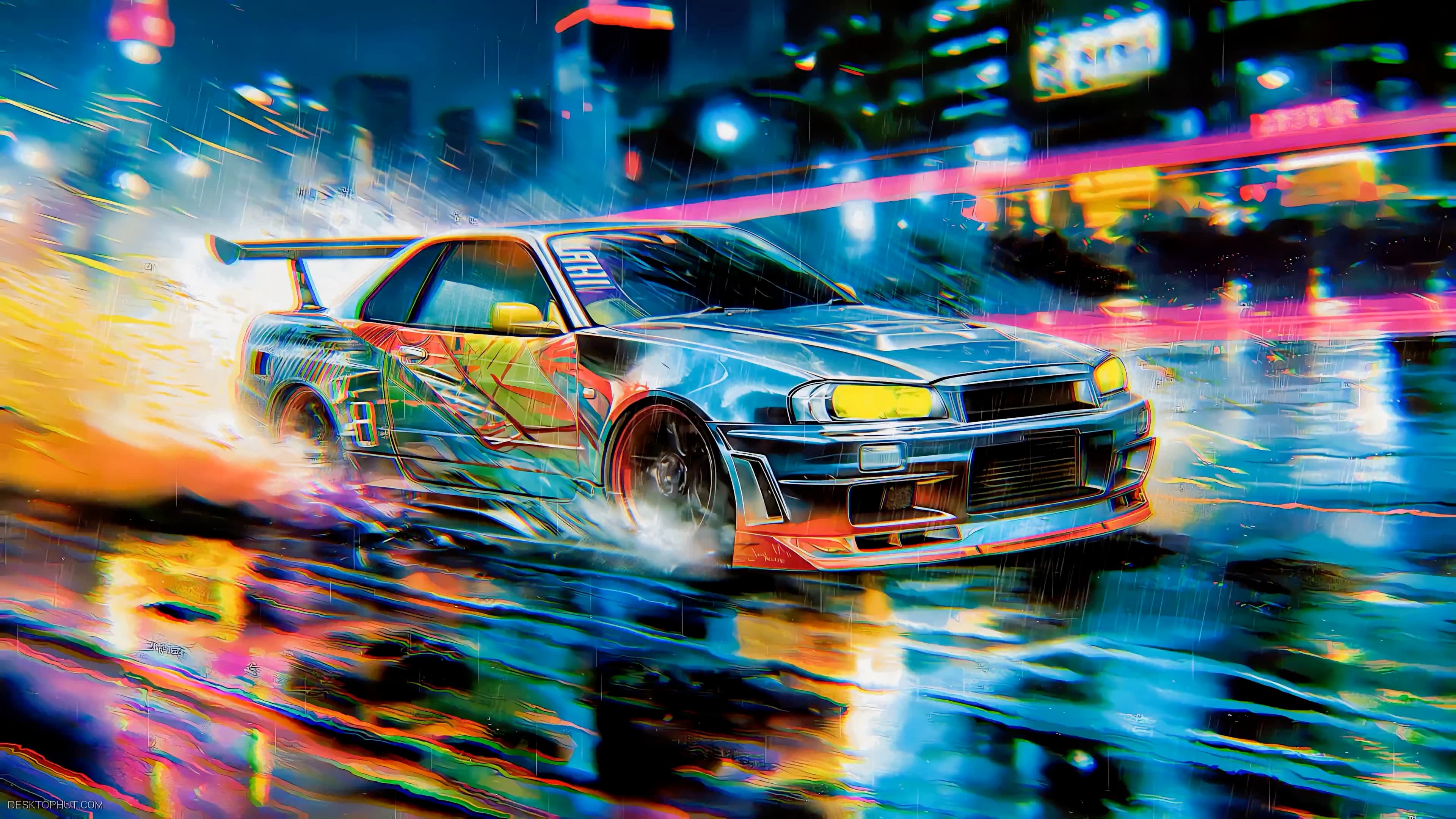 Nissan Skyline R34 Drift — Cars live wallpaper for Mac