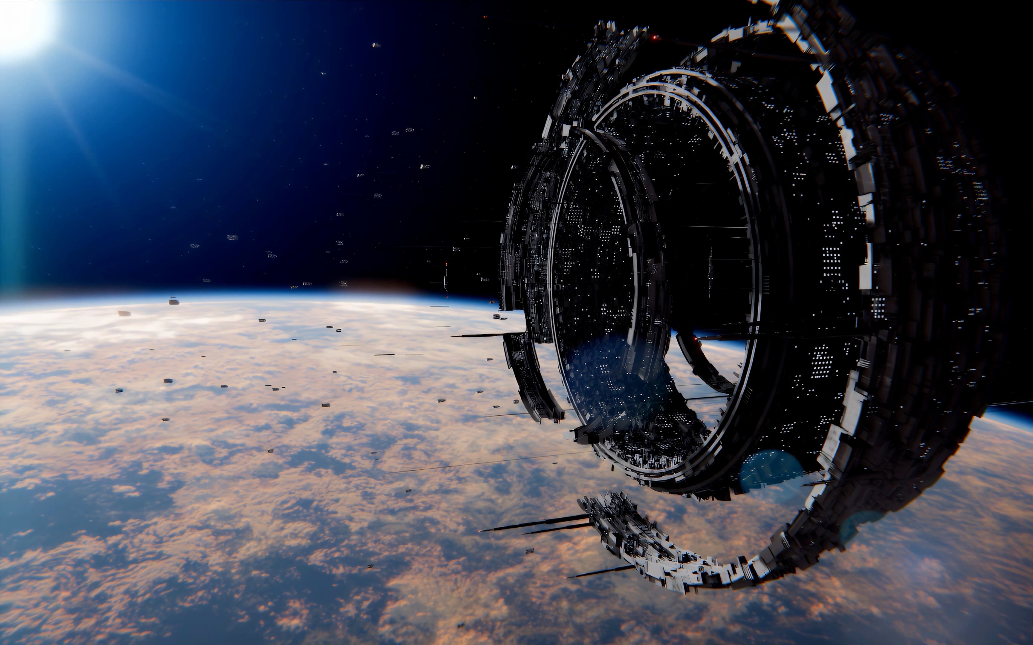 Orbital Station Above Earth — Space live wallpaper for Mac