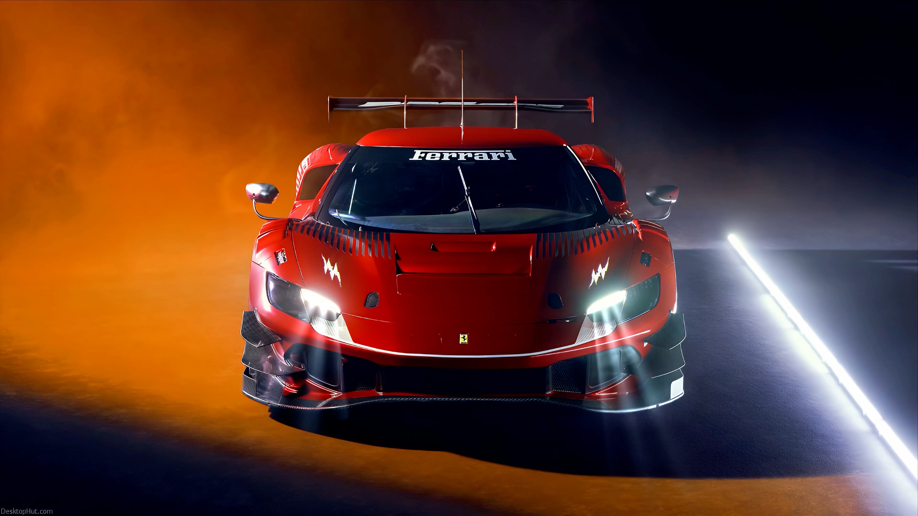 Red Ferrari Neon Lights — Cars live wallpaper for Mac