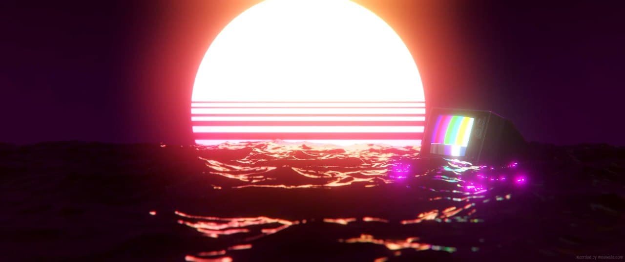 Retro Ocean Sunset — Nature live wallpaper for Mac