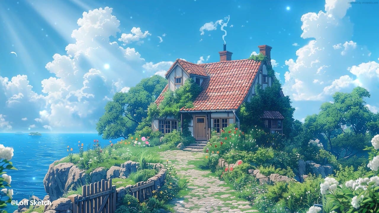 Seaside Cottage Garden — Nature live wallpaper for Mac