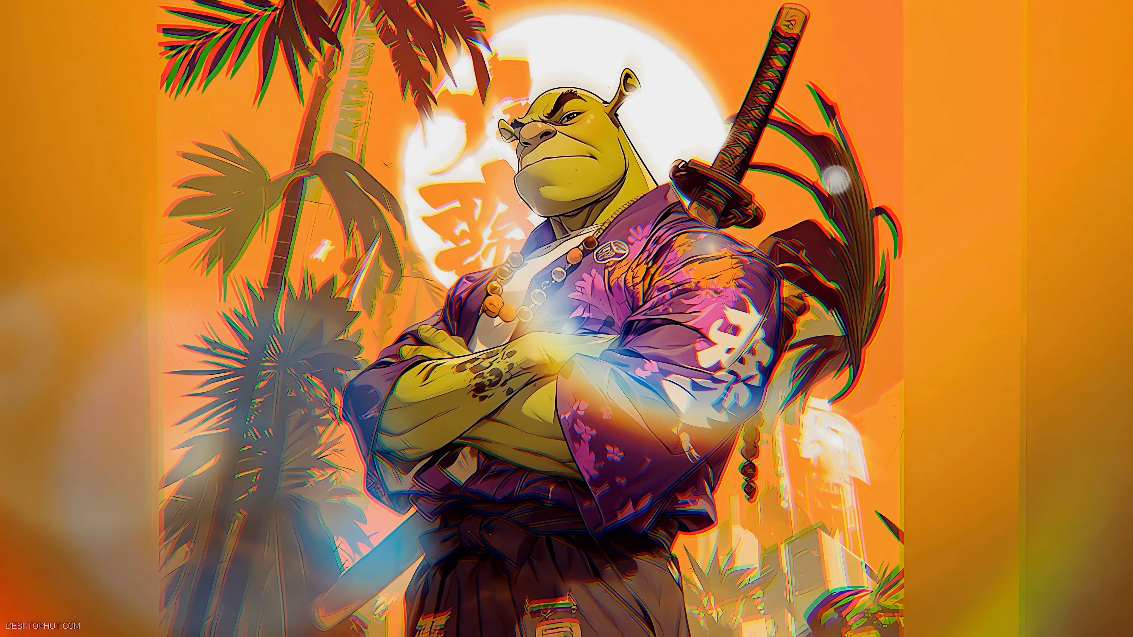 Shrek Samurai — Fantasy live wallpaper for Mac