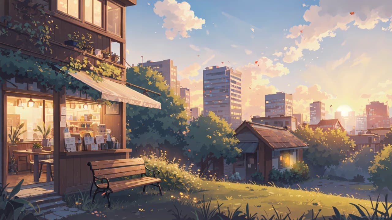 Sunrise Coffee Corner — City live wallpaper for Mac
