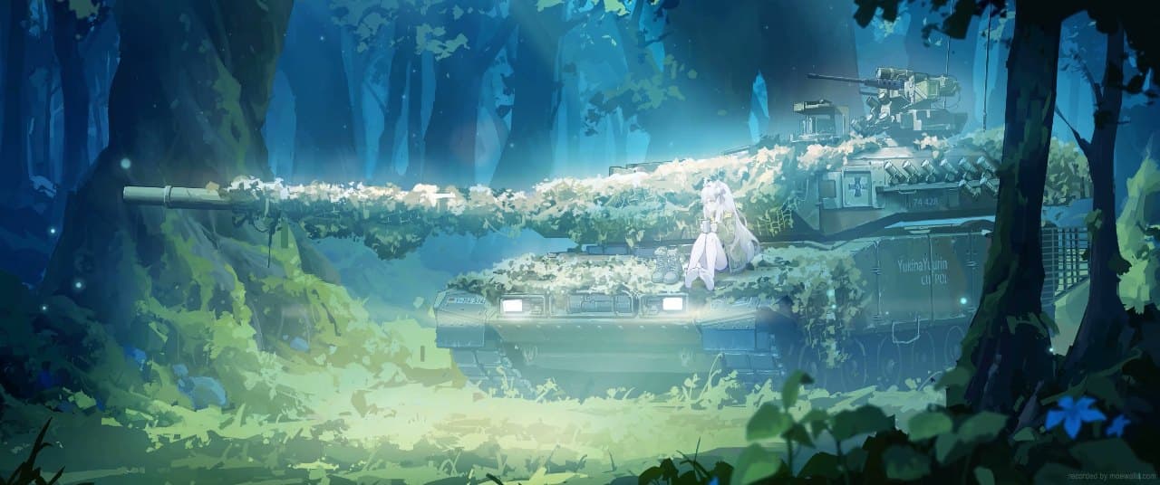 Tank in Forest — Anime live wallpaper for Mac