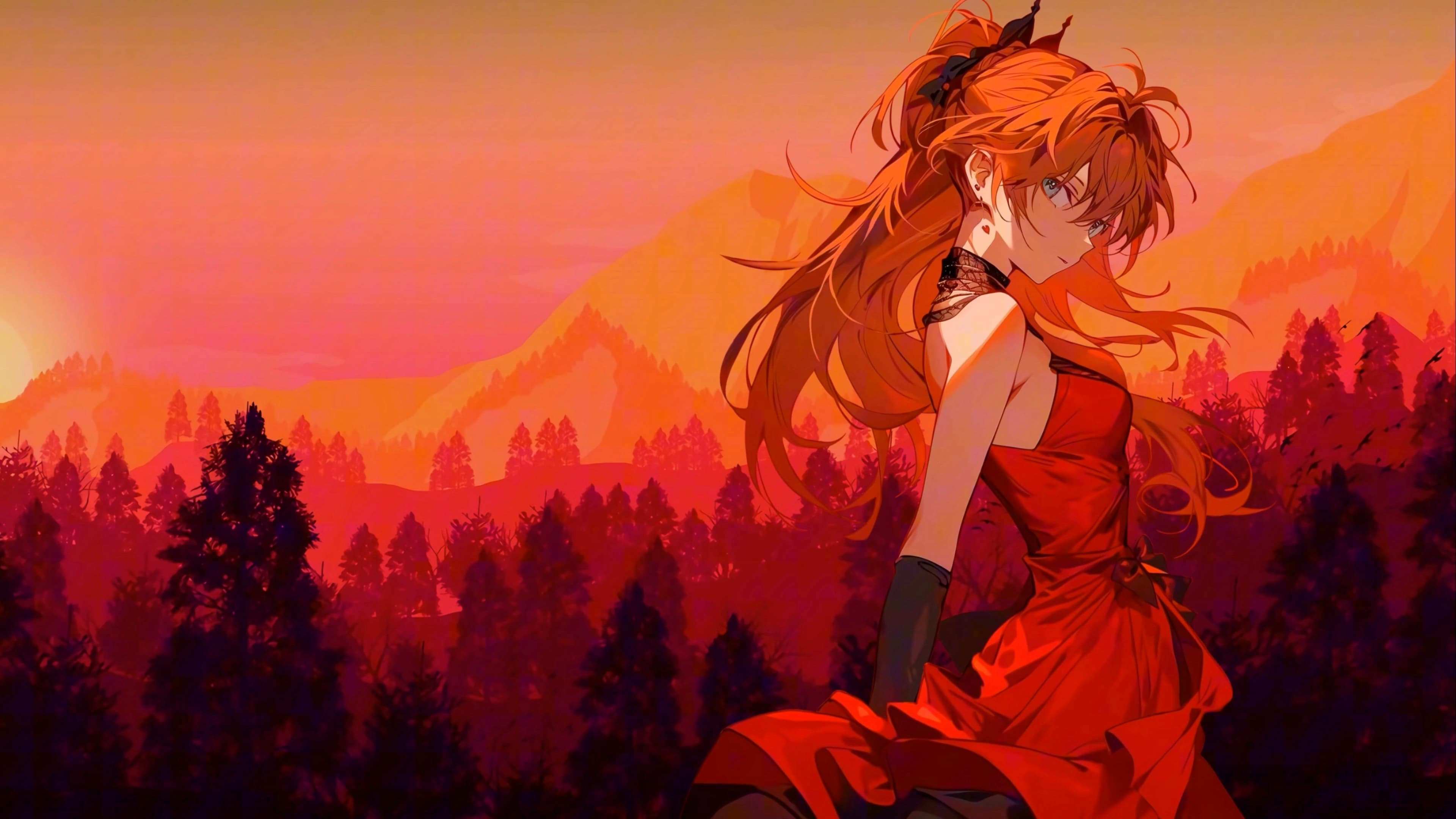 Asuka Crimson Horizon — Anime live wallpaper for Mac
