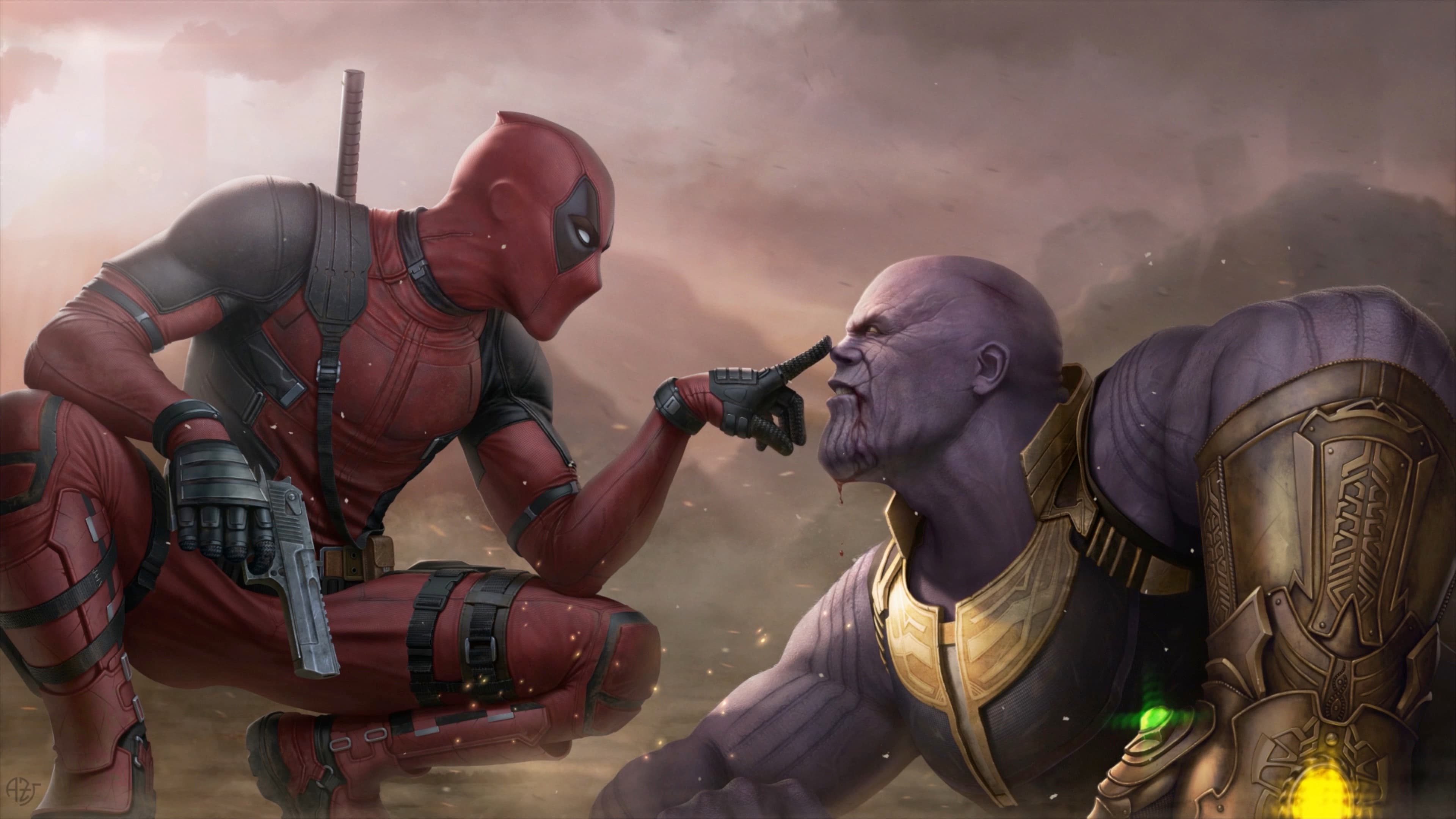 Deadpool Boops Thanos — Sci-fi live wallpaper for Mac