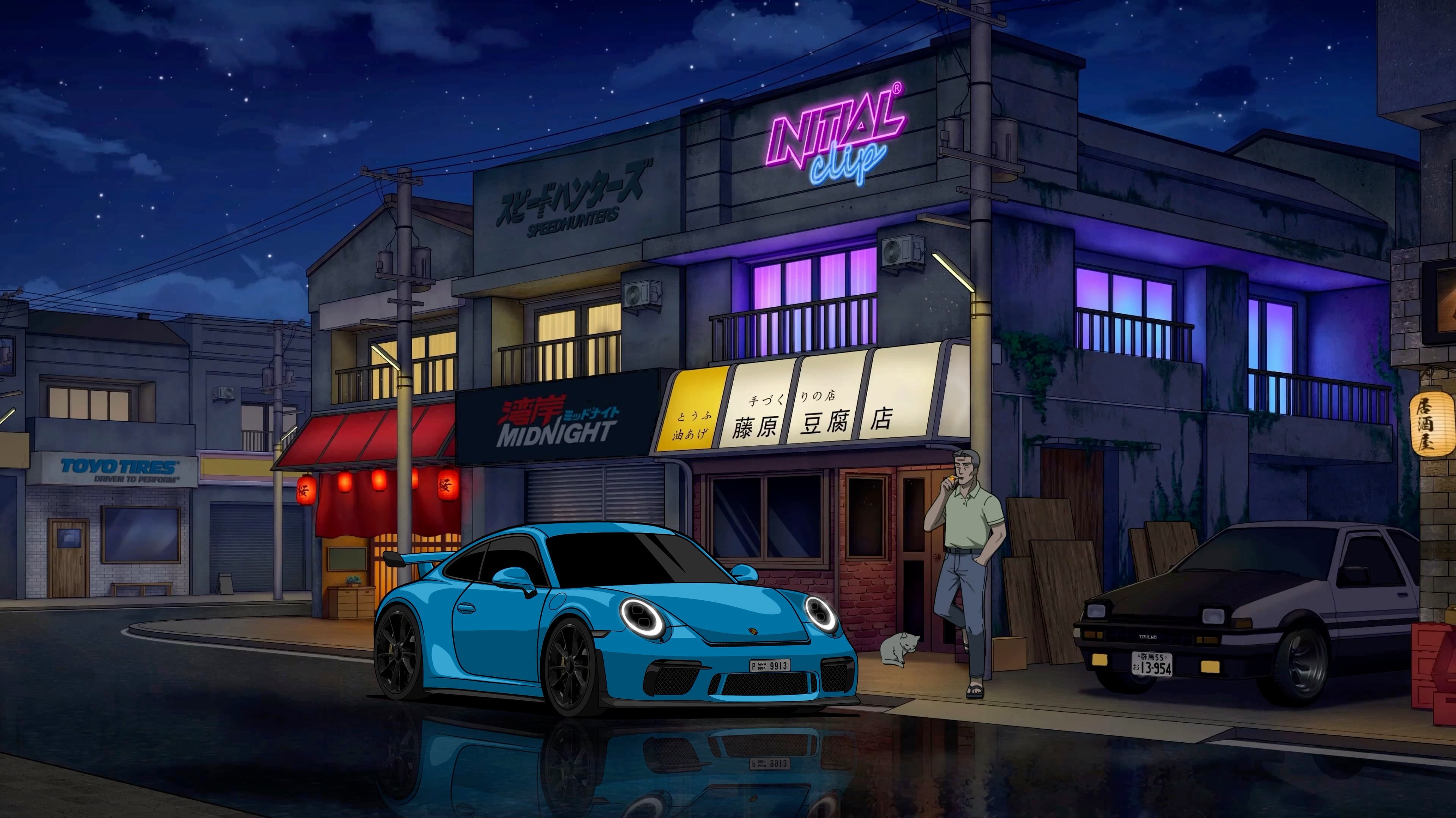 Porsche GTR Night — Cars live wallpaper for Mac